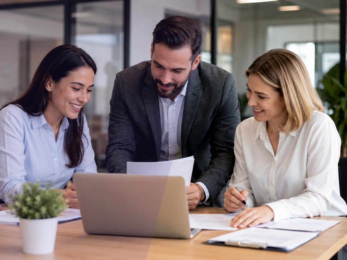 Équipe en réunion dans un bureau
